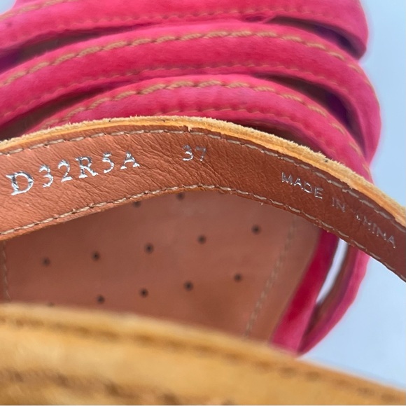 Geox pink suede ankle strap sandals 7